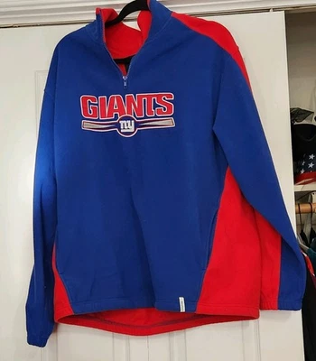 Suéter de los New York Giants para Hombres Grande Azul Polar 1/4 Cremallera Pullover NFL Fútbol Foto 1 de 3