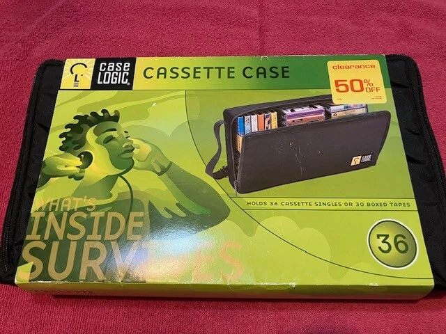 New Case Logic CLS36 Cassette Tape Carrying Case Holds 36 Single or 30 Boxed - Image 1 of 3
