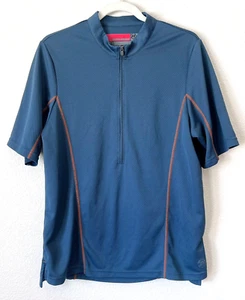 Camiseta deportiva de ciclismo Novara para hombre talla grande media cremallera manga corta poliéster azul bicicleta - Imagen 1 de 4
