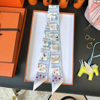 Calidad 18 Momme Sarga Seda Bufanda Cinta Estampado Animales Corbata Diadema 33"*2" Foto 1 de 4