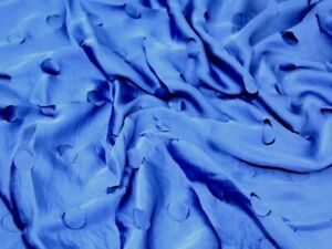 Minerva Cut Out Charmeuse Silky Satin Fabric Royal Blue - per metre
