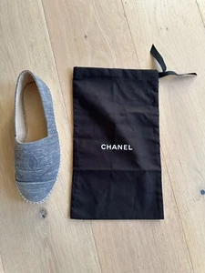NEW AUTH CHANEL DRAWSTRING BLACK DUST BAG 4 SHOES WALLET SLG 7.75" x 13" - Picture 1 of 2