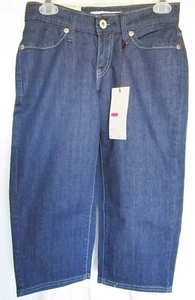 New Women Size 4 Levi 529 Denim Capri 99% Cotton Machine Wash Dark Blue - Picture 1 of 8