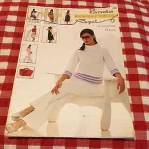 π Panda No 208 Summer Knits 6 Crochet 6 Knitting Patterns book - Picture 1 of 21