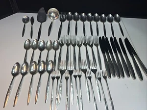 Vintage Oneida Community Silver Plated Gentle Rose 1960 Silverware 50 Pieces - Picture 1 of 14