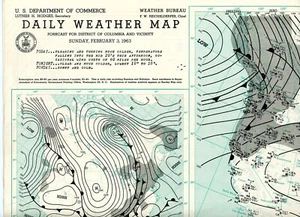 1963 Wetterkarte Commerce Daily Department Airways District of Columbia DC - Bild 1 von 4