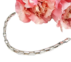 schönes Armband Gliederarmband eckige offene Elemente glänzend 925er Silber - Bild 1 von 4