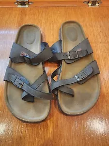 Steve Madden Kids Girls Boys Brown Leather Sandals Shoes Comfortable Size 5 - Picture 1 of 6