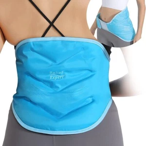 Lower Back Pain Relief Reusable Gel Ice Pack Cold Compress Therapy Elastic Strap - Picture 1 of 4