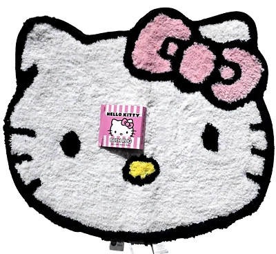 Nuevo Hello Kitty Forma Blanco Suave 100% Poliéster Baño Alfombrilla Alfombra - Imagen 1 de 4