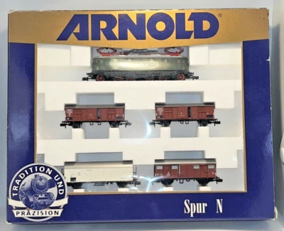 Arnold set with electric locomotive BR 141,  Bo Bo+4 cars new (B) - Image 1 of 4