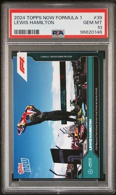 2024 Topps Now Formula 1 39 Lewis Hamilton 9 Wins at Silverstone PSA 10 Mercedes - Image 1 of 2