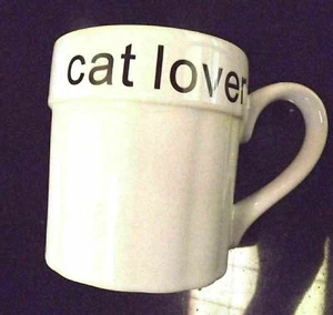 Tazza da caffè per gatti oversize in gres bianco - Foto 1 di 6