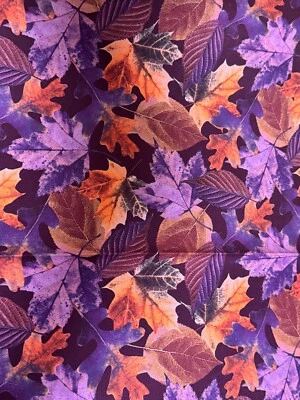 Beautiful Natural Beauty Leaves on 紫色棉织物 每码缝纫/绗缝 — 第 1/3 张图片