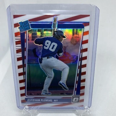 2021 Donruss Optic Estevan Florial #76 RC 28/45 Freedom Parallel Rated Rookie - Image 1 of 3