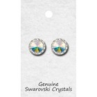 Ultra Sparkle Crystals Pierced Earrings (14 COLORS) 15 mm wide MADE IN USA 98015