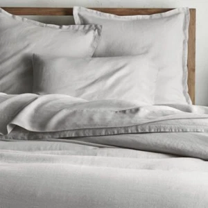 Crate & and Barrel LINO LIGHT GREY FULL FLAT SHEET - LEINEN - NEU OHNE ETIKETT - NEU - Bild 1 von 1