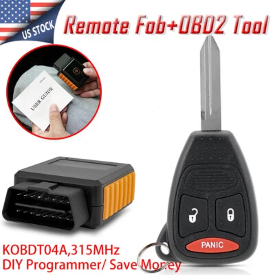 for 2005 2006 2007 Dodge Magnum Dakota Remote Car Key Fob Kobdt04a + Programmer - Image 1 of 4