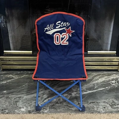 ALL STAR ~ (1) Silla Plegable Puerta Trasera Fiesta Niño Pequeño Azul Usada Foto 1 de 4