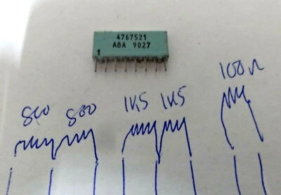 10x  8 pin resistor network 2x 800 ohm 2x 1.5k 1x 100 ohm - Image 1 of 3