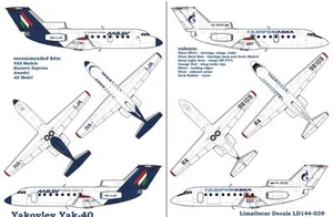YAK 40 - WEA, MALEV, GAZPROM AVIA (POLISH HUNGARIAN RUSSIAN MKGS) 1/144 LOD - Afbeelding 1 van 1