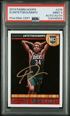 2013-14 Panini Hoops Giannis Antetokounmpo Signed RC PSA 9 Auto Authentic #275 - Image 1 of 3