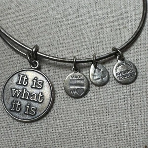 Alex and Ani Armreif Armband Silberfarben It Is What It Is Expandable Made in USA - Bild 1 von 7