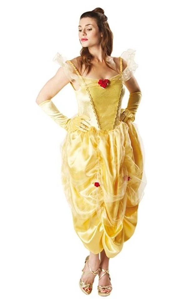 LICENSED BEAUTY AND THE BEAST DISNEY ADULT WOMENS BELLE FANCY DRESS COSTUME Foto 1 de 2
