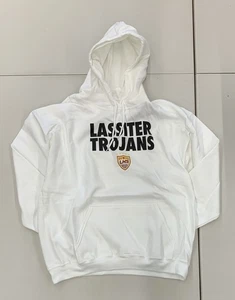 Gildan Lassiter Trojans Hoodie Adult Men's Women's S M XL White - Picture 1 of 2