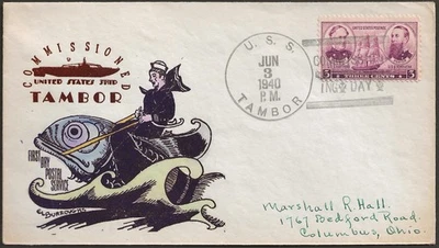 1940 USS Submarine Tambor Commissioned First Day Cover FDC E L Burroughs SC #792 - Image 1 of 2