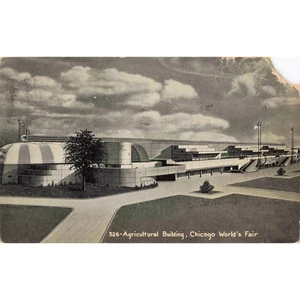 1933 Chicago Weltausstellung Landwirtschaftliches Gebäude Vintage Postkarte - Bild 1 von 2