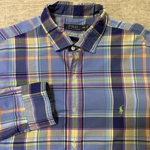 Polo Ralph Lauren Camisa Abotonada Azul Cuadros Hombre Talla XXL - Imagen 1 de 7