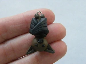 BULK 10 Bat pendants polymer clay HC325 - Picture 1 of 4