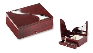 Coffret - Jewelry Box Mahogany & Silver 925% 3415 - Picture 1 of 1
