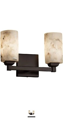 ALR-8432-10-DBRZ-LED2-1400 Regency 2-Light Bath Bar-Cylinder with Flat Rim Shade - Image 1 of 3