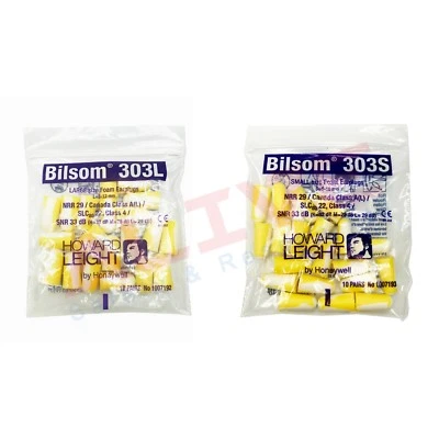 HONEYWELL HOWARD LEIGHT EARPLUGS - BILSOM 303L & Bilsom 303S Ear Plugs SNR 33 DB