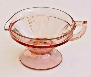 Heisey Glass #1170 Pleat & Panel Hotel Creamer in Flamingo Pink 1925-1937 - Picture 1 of 1