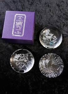 3 Edinburgh Crystal Paperweights, 1 Boxed. - Picture 1 of 8