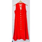 Vintage Coldwater Creek Sleeveless Fit & Flare Linen Button Dress 12 NWT *Flaw