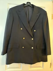 Chester Barrie Vintage Sport Coat Made In England 41R Navy Blue 2 Vent - Picture 1 of 8