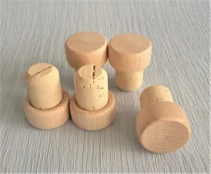 PACK OF 100 T - Stopper Wooden Top Corks 19 mm Bung Plug Natural Wine Home Brew - Picture 1 of 3