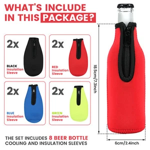 12 oz Beer Bottle Insulator Sleeve Insulated Beer Bottle Cooler Sleeves teoew - Picture 1 of 11