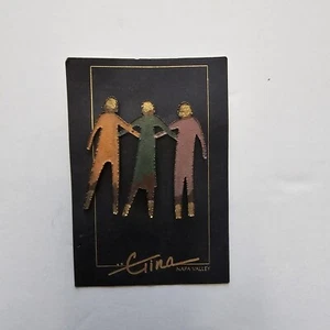 Gina of Napa Valley Brosche dreistellig Metall Vintage Kitsch Boho Pin - Bild 1 von 3