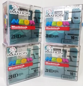 4 Imation Neon MAC Formatiert 2 HD 1,4 MB 3,5" 40 Disketten Disketten - Bild 1 von 3