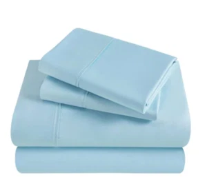 4-Piece Twin Light Blue Egyptian Cotton 300TC Bed Sheet Set Deep Pocket Soft NEW - Picture 1 of 2