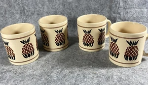 4er Set Vintage Grindley England Kaffeebecher Tasse mit Ananas - Bild 1 von 10