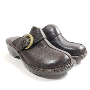 BOC Womens Slip-On Clogs Size 11 Buckle Brown Leather - Picture 1 of 10
