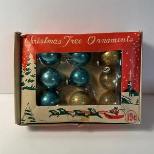 Vintage Quecksilberglas Miniatur Federbaum Weihnachtsschmuck in Box Japan - Bild 1 von 11