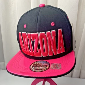 Arizona New Headlines Snapback Hat Cap Black Pink, Flat Bill Plastic coated - Picture 1 of 10