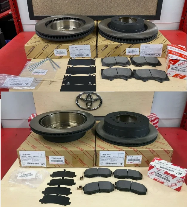 KIT DE FRENOS DELANTEROS Y TRASEROS TOYOTA 4RUNNER 2010-2023 OEM ROTORES KIT DE PASTILLAS TCMC y cuñas Foto 1 de 1